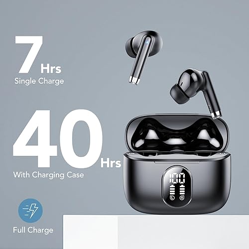 Miniatura 4 de Auriculares inalámbricos, auriculares QXQ Bluetooth 5.3 en el oído 40 horas de reproducción, auriculares graves profundos, auriculares Bluetooth HD