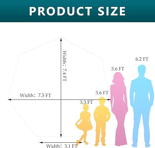 Miniatura 3 de melos Arcos de boda de 7.5 x 7.4 pies para ceremonia, soporte de arco de globos de metal heptagonal, soporte de fondo para jardín, fiestas,