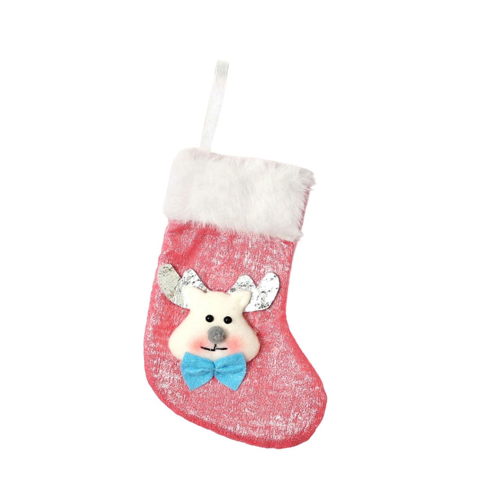 Nucelit Candy Colored Miniature Christmas Stocking Ornament Soft Fabric Holiday Tree Decoration Home Decoration Storage