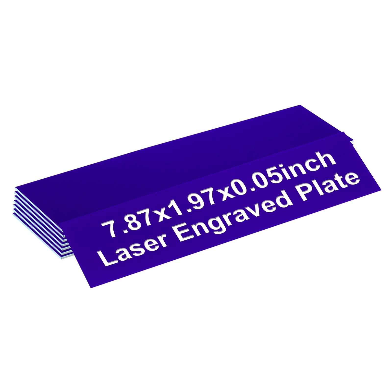 PATIKIL Blank Name Plates, 7.87x1.97" Engraved Name Plates Name Plate Personalized Custom Door Signs Desk Tags for Office Classroom, Dark Blue with White Letter, 8 Pcs