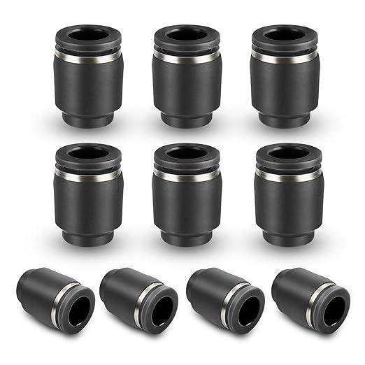 Metalwork Plastic Push In To Connect Tubing Quick Cap Plug Fitting, 3/8" Tube OD. (Pack of 10)