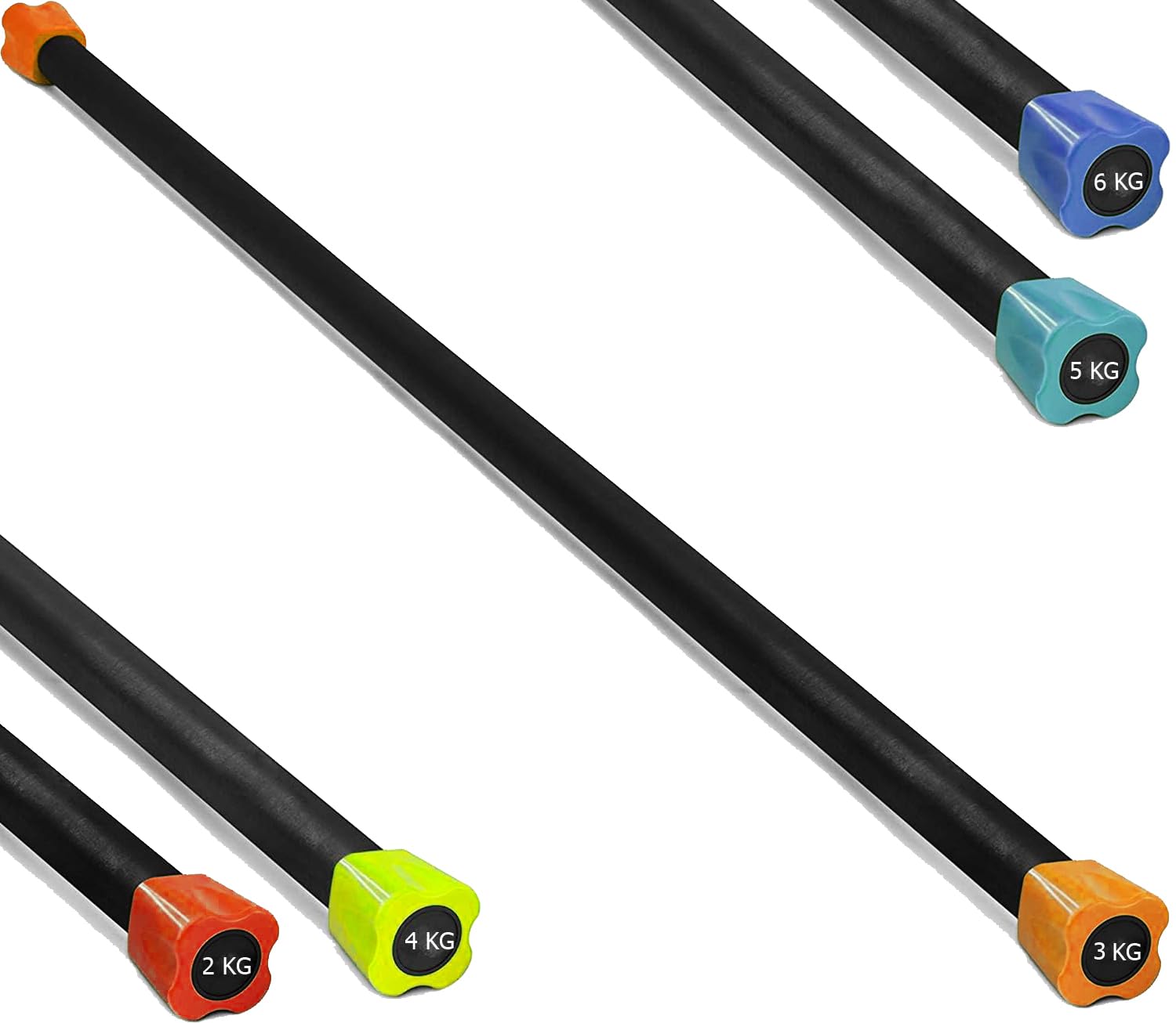G5 HT SPORT Barre de musculation professionnelle avec poids de 2 à 6 kg pour entraînement aérobie, yoga, Pilates | Home Gym et gym