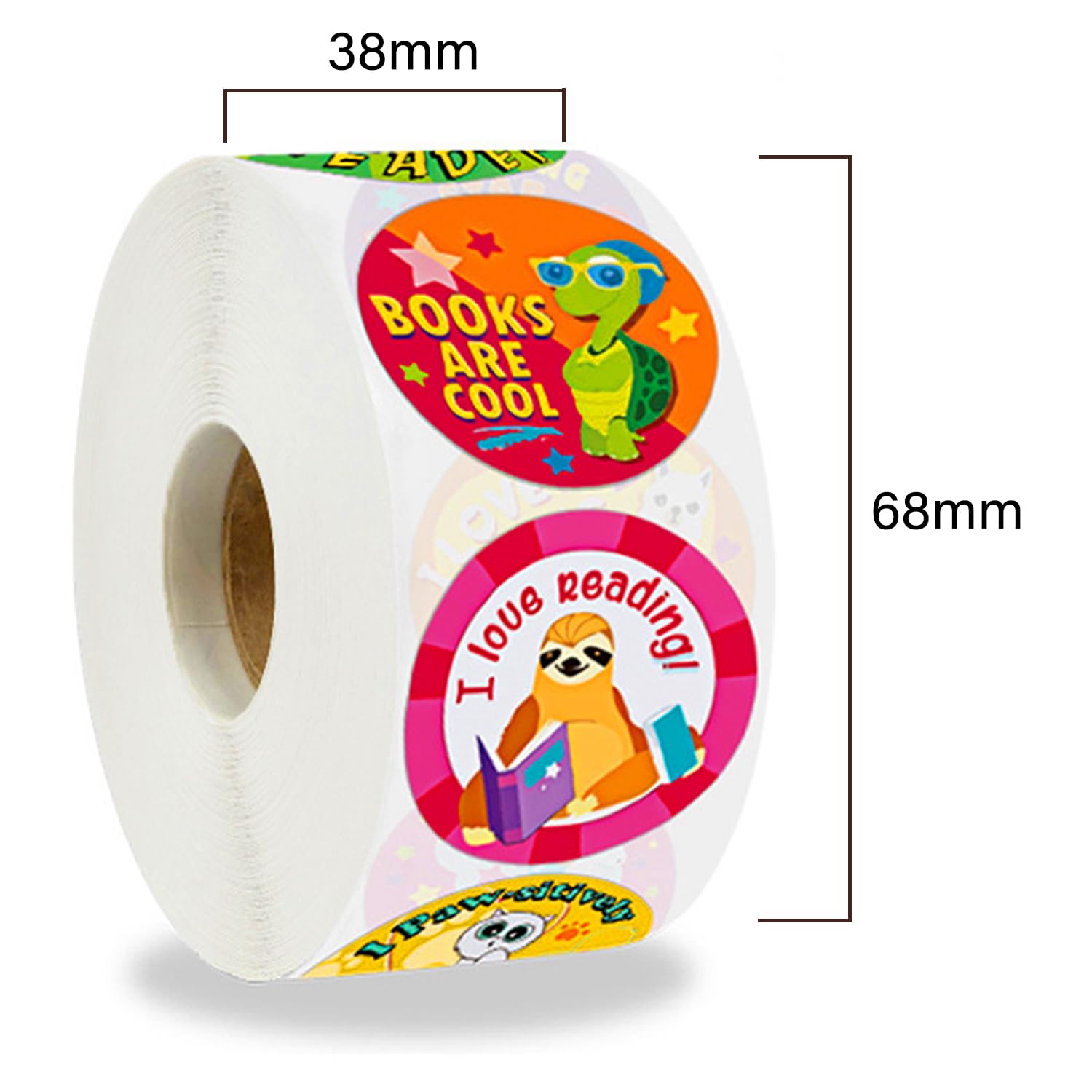 Lese-Belohnungsaufkleber für Lehrer, 3,8 cm, rund, 500 Leseaufkleber für Kinder in 8 Designs, Buchaufkleber, motivierende Anreizaufkleber für Studenten, Lehrerbedarf für Klassenzimmer