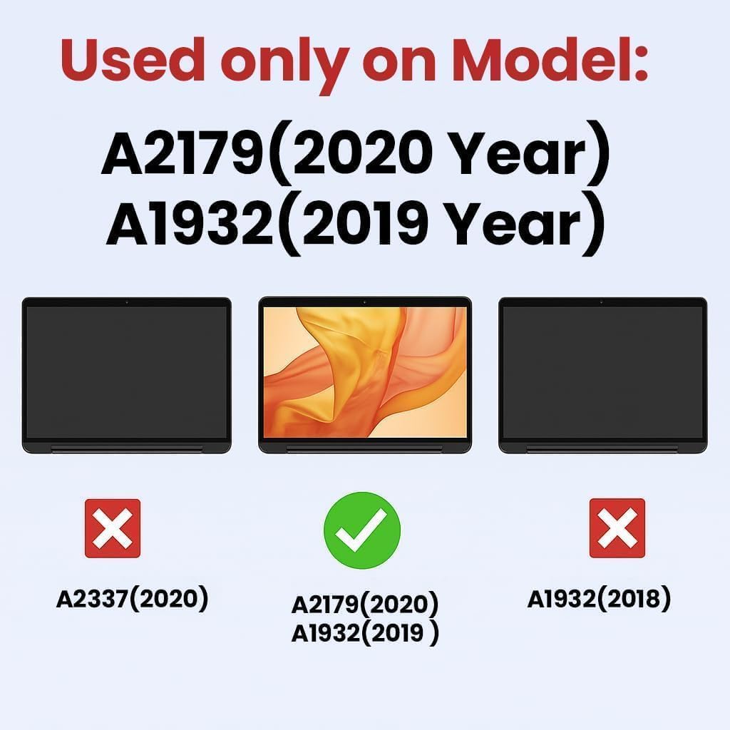 A1932 2019 Year / A2179 2020 Year Replacement Screen 13.3" for MacBook Air Retina (Model：EMC 3302 EMC 3184 MVFH2 MVFJ2 MWTJ2 MWH22) Full LCD Screen Display Assembly with Fix Kit