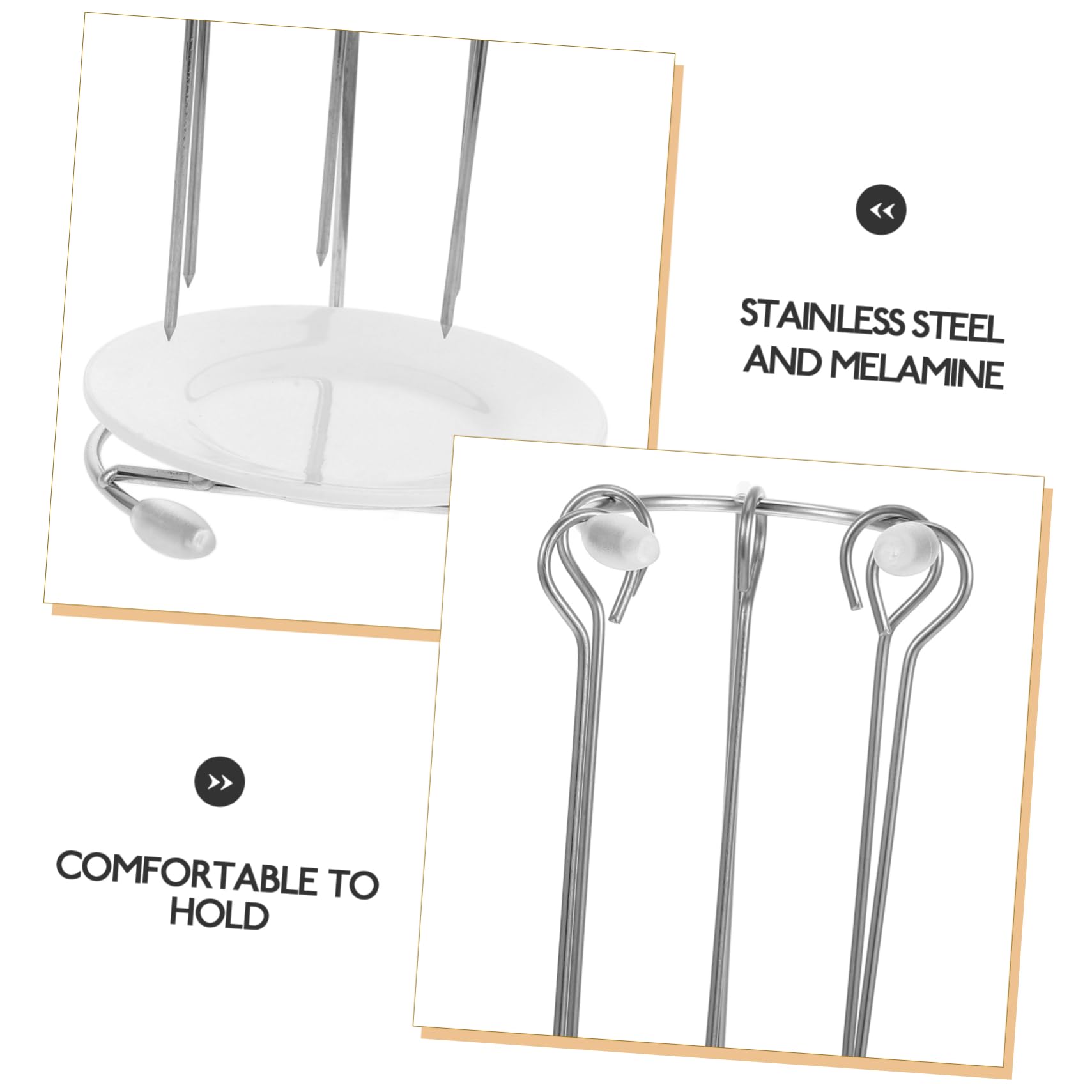 Kisangel Supporto per Spiedini Facile da Trasportare e Portatile in Acciaio Inossidabile per Barbecue Set da 1 per Grigliate All'aperto e Campeggio