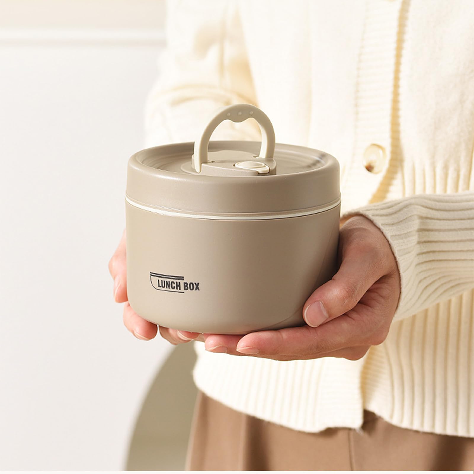 Fiambrera de comida caliente a prueba de fugas, contenedor de acero inoxidable a prueba de fugas, contenedor aislado con bolsa para adultos