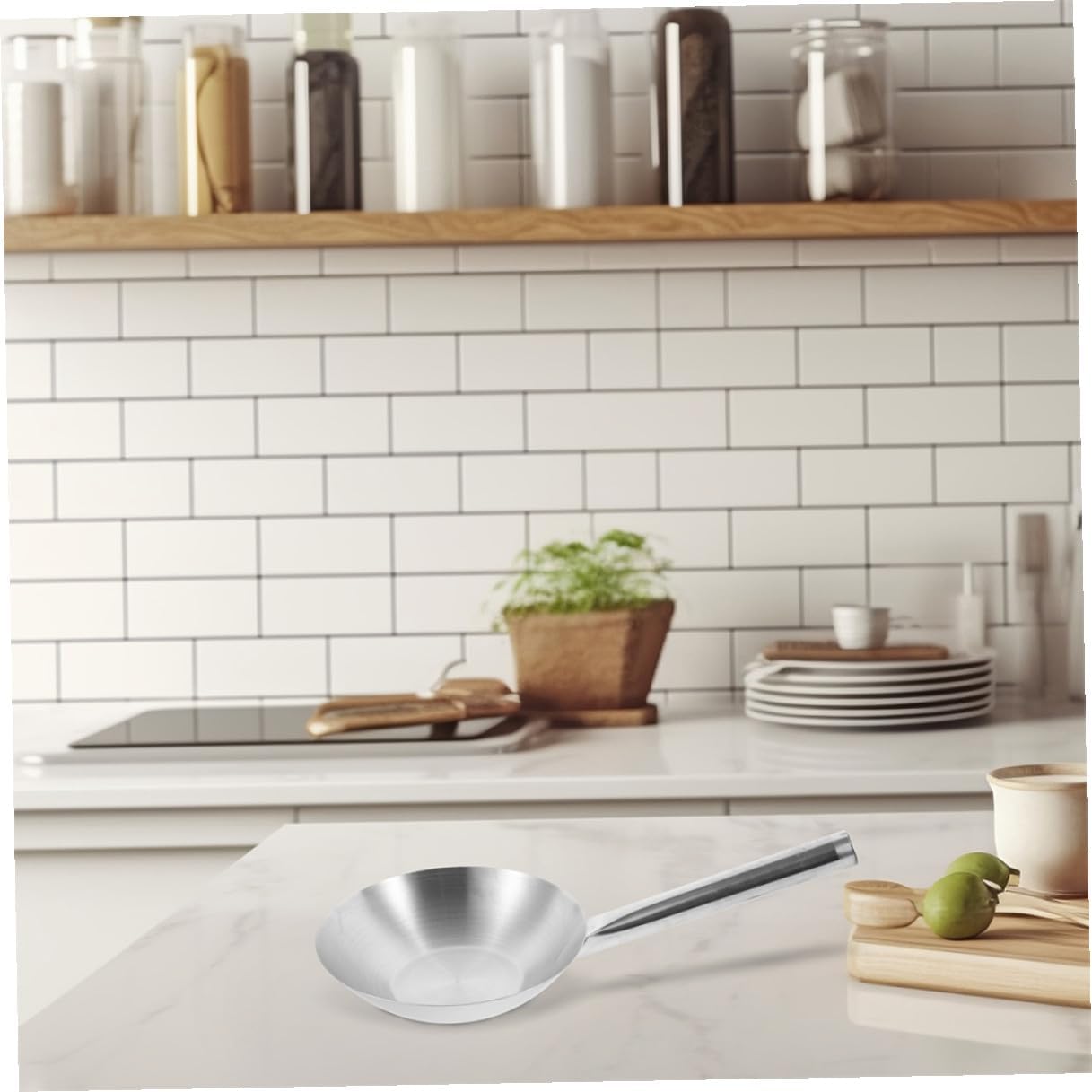 BESPORTBLE Stainless Steel Ladle Spoon with Long Handle 21cm Household Water Scoop for Cooking and Bathing, Non-magnetic Kitchen Utensil for Serving Soup and Wok Use