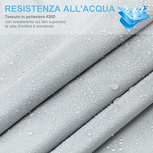 Wokkol Tende da Sole per Esterno, Vela Ombreggiante, Tenda Parasole Esterno, Protezione Raggi UV Vela Tenda, Impermeabile e Resistente, Tenda a Vela per Giardino Balcone Terrazza (Rettangolare, 2X3M) - Image 5