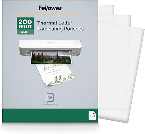 Vista 10 de Fellowes Hojas de laminación térmica, bolsas de tamaño carta de 3 mil, 9 x 11.5, paquete de 200, transparentes (5743401)