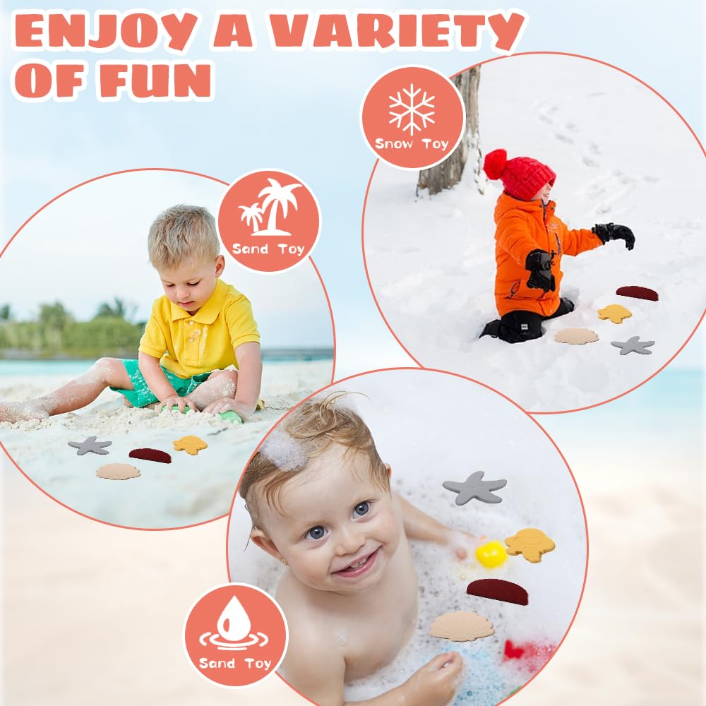 Jouets De Plage En Silicone - 10 Pièces Avec Sac Filet - Formes Marines - Pour Enfants