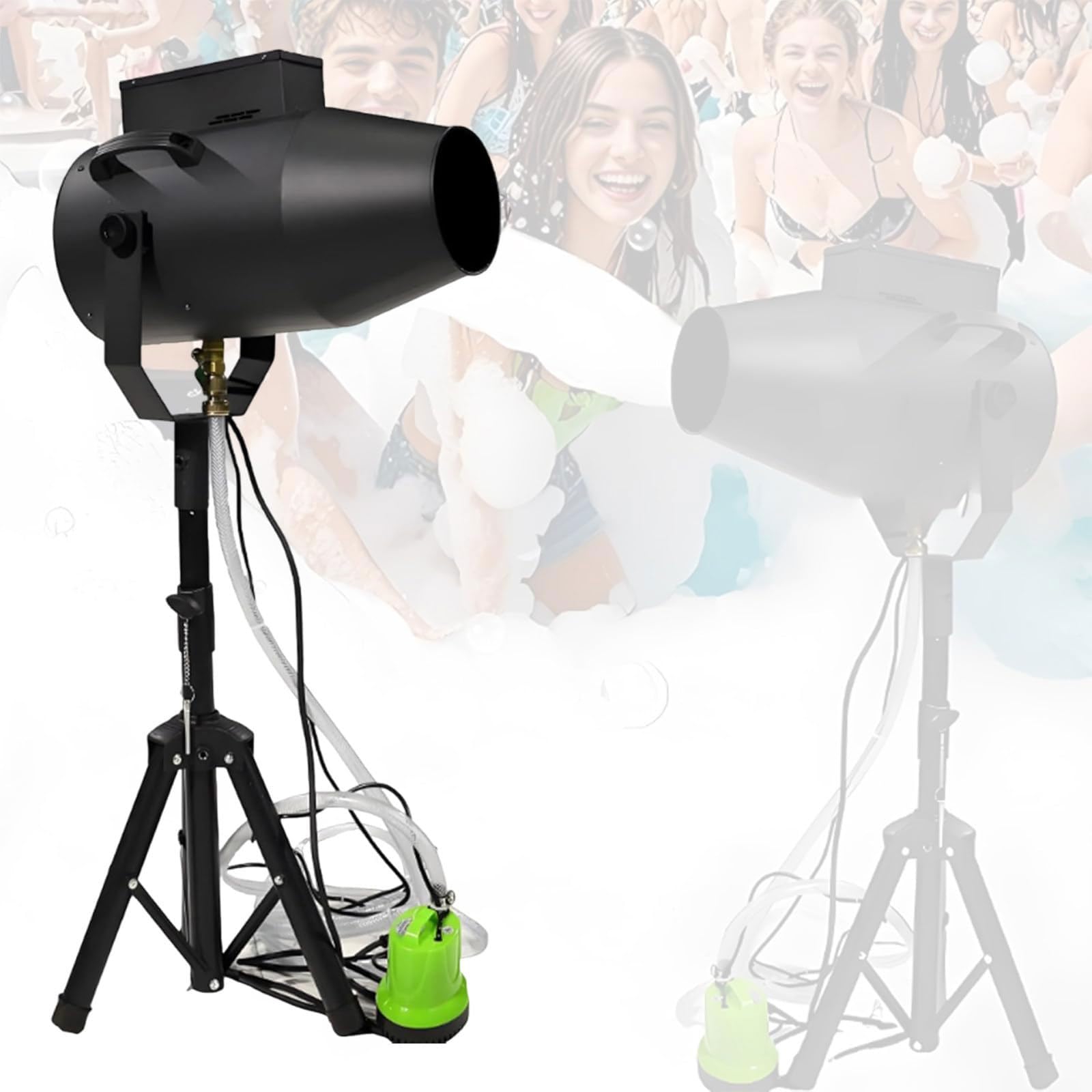Schaummaschine Für Partys Im Freien Leistungsstarke Bühneneffekt-Schaummaschine Shaking Head Dj-Equipment Für Garten, Pool, Veranstaltungen Im Freien, Geburtstage, Feiern Und Partys(1000W)