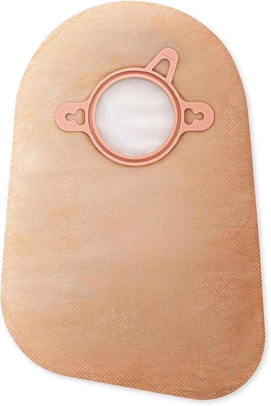 Hollister New Image 2-Piece Closed Ostomy Pouch, 9 in, 2-1/4 in, 60 pk | Red Color Code Match, Beige, Flange Size, Filter, Ostomy Supplies