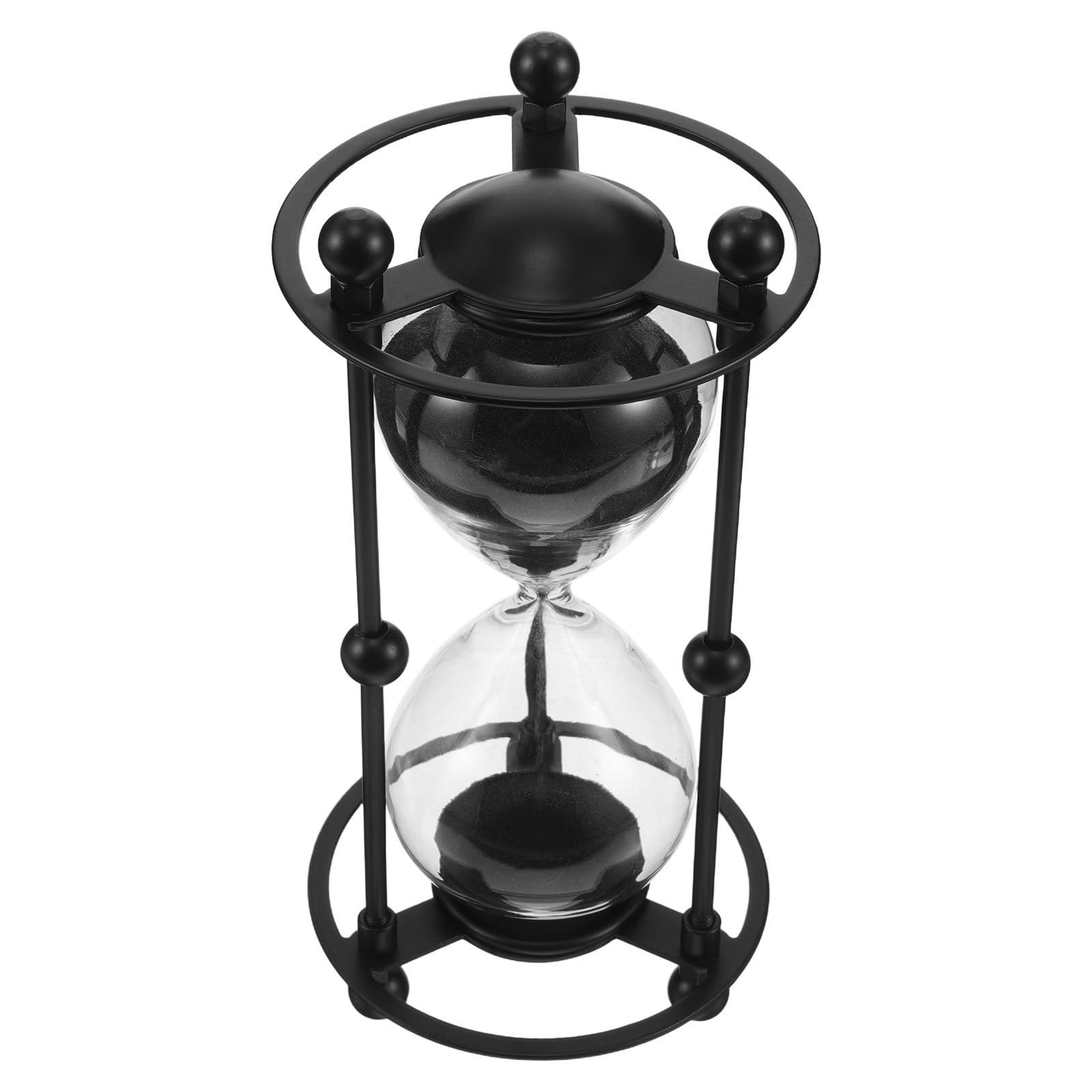 Sablier vintage 15 min en fer forgé, objet de collection haute qualité