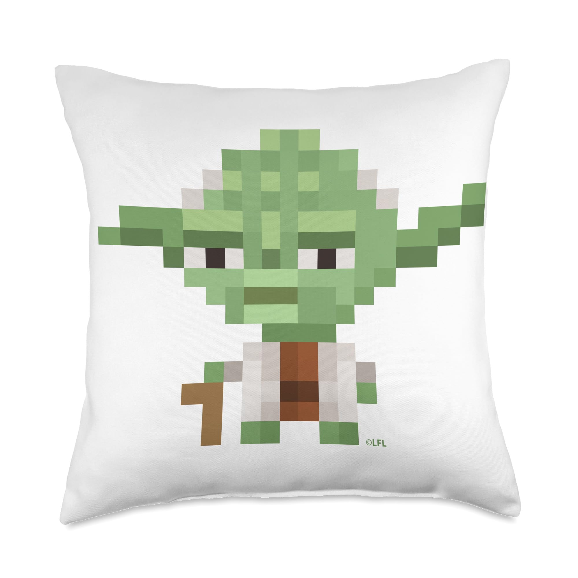 Coussin Star Wars Yoda pixel multicolore pour salon geek