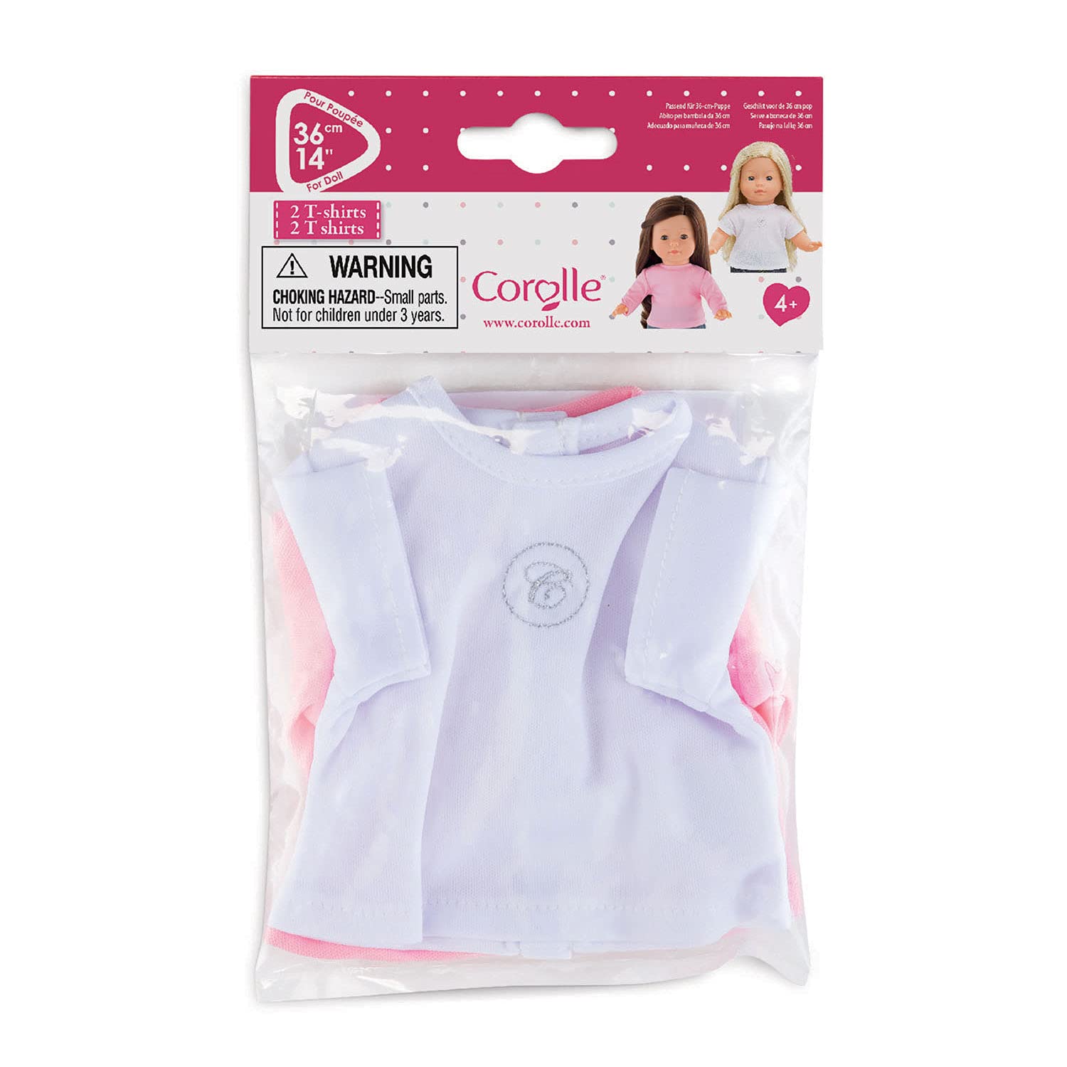 Corolle 9000210130-2 T-shirty, dla wszystkich lalek MaCorolle 36 cm, od 4 lat