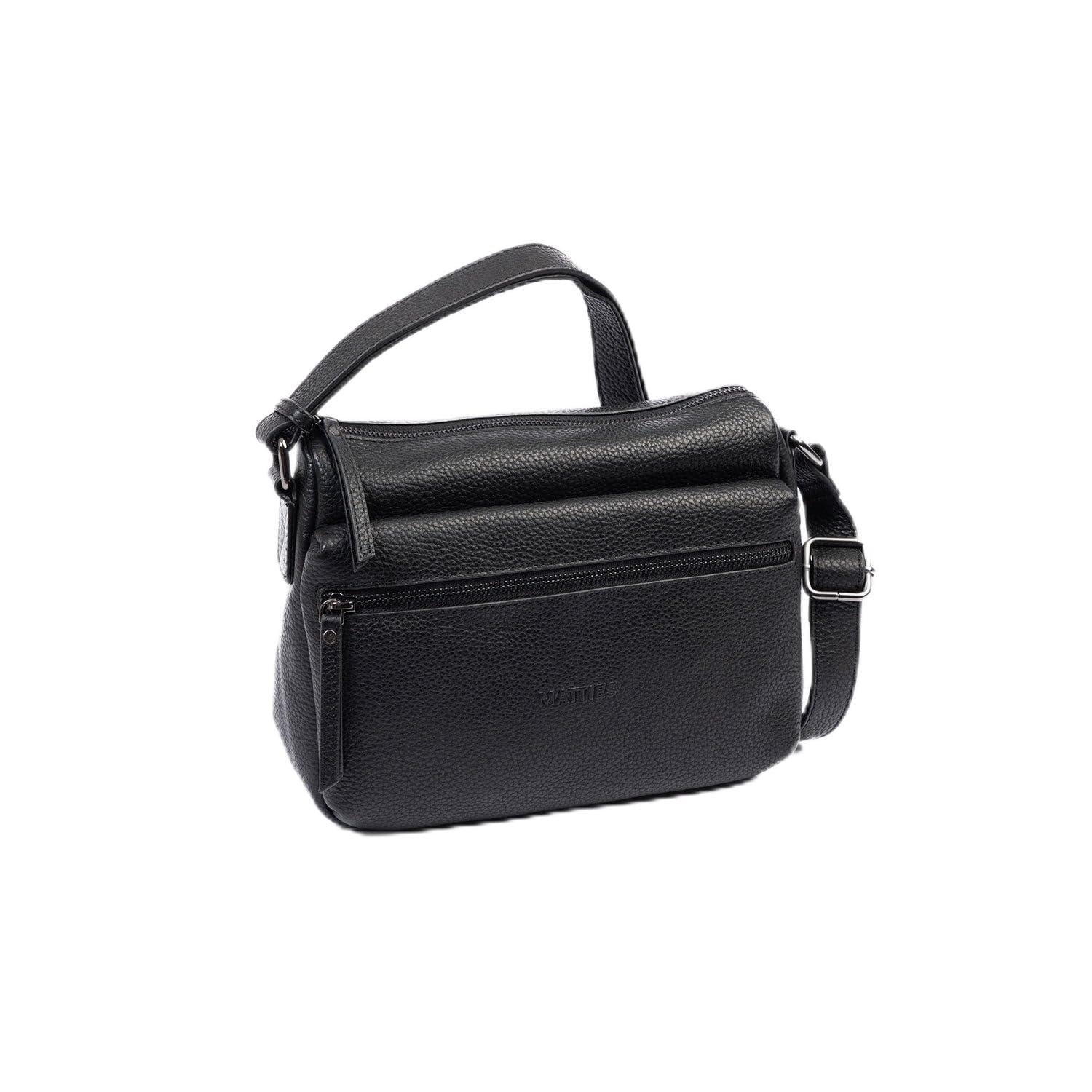 MATTIES Women's Floater/Leather Bags, Black/White, 10cm x 25cm x 19,5cm