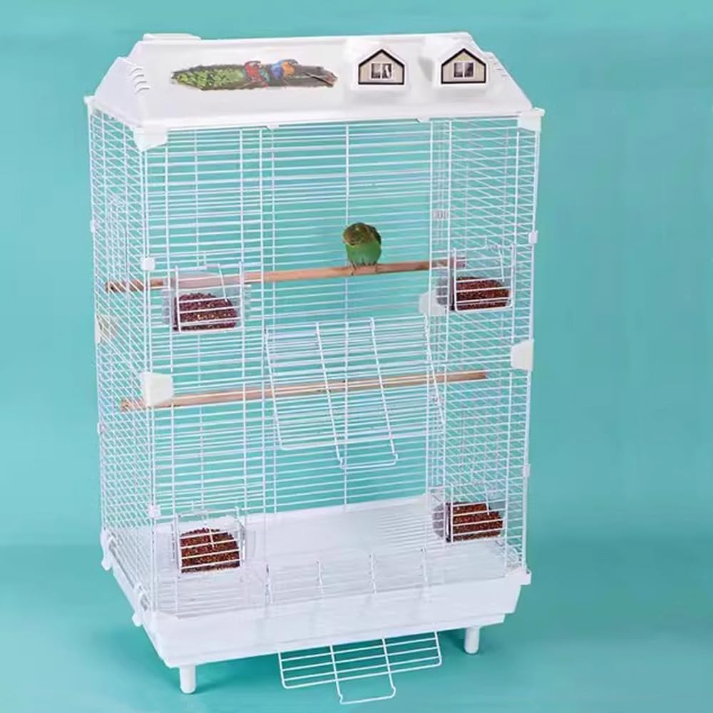 Amazon | IYOIYA 鳥かご 大型 インコ 文鳥 ケージ 幅47x奥行30x高77