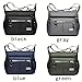 Men's crossbody bag shoulder bag lightweight waterproof Oxford travel bag fashionable handbag top handle bag (Black)