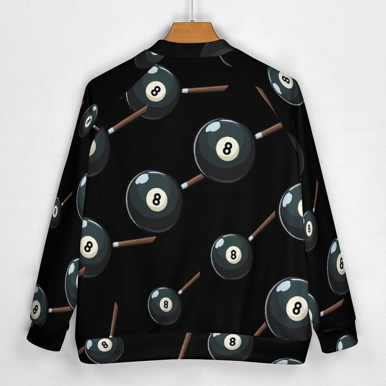 8 Billiard Ball Men's Baseball Bomber Lightweight Jacket Casual Coats Streetwear