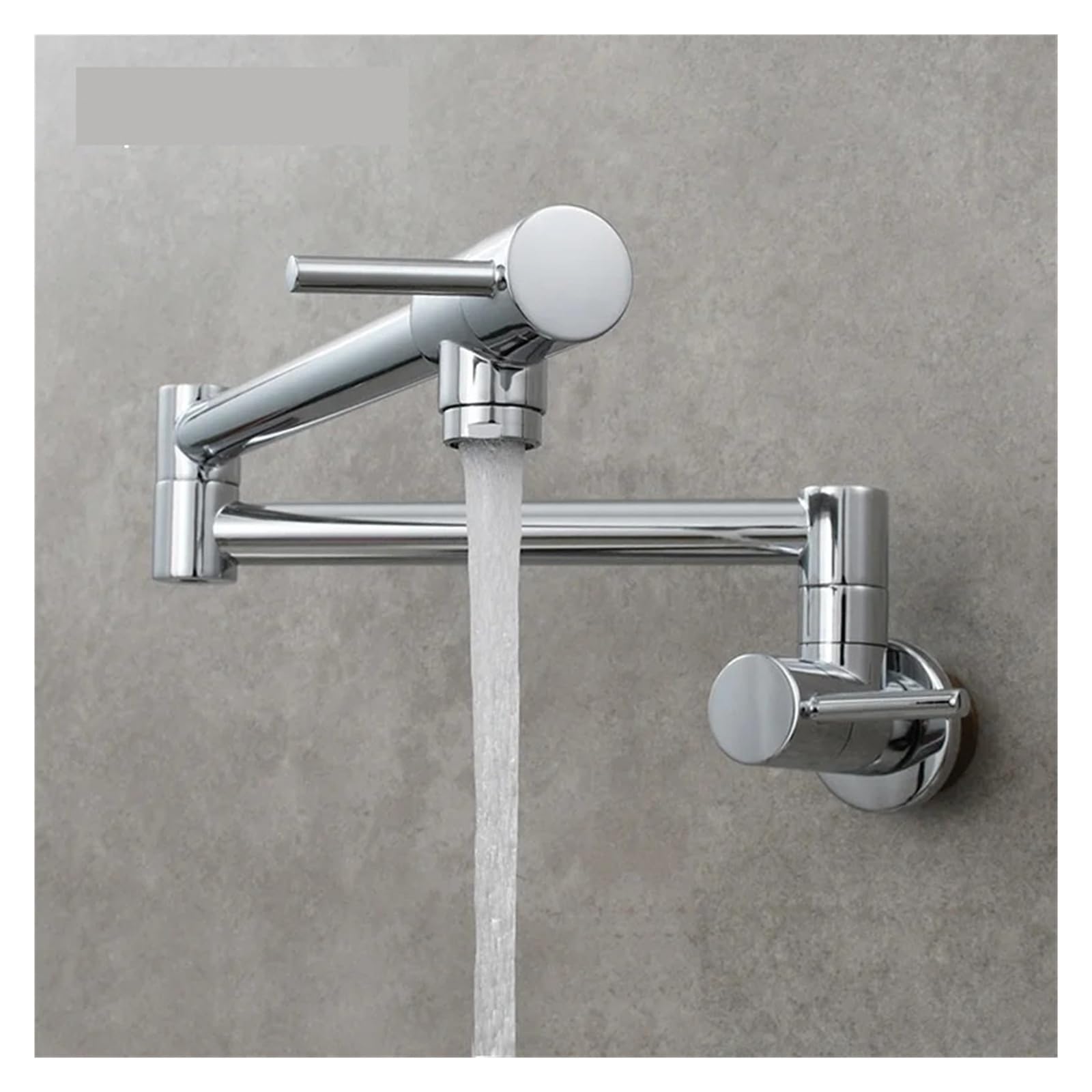 ZQFHSX Copper Kettle Faucet Wall-Mounted Folding Kitchen Single-Cold Sink Rotating Nozzle for Most Scenarios(Chrome A)