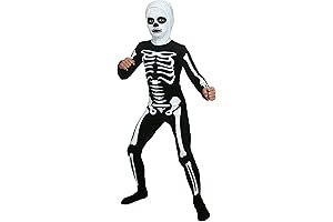 Cobra Kai Mens Costume Halloween Skeleton Bodysuit Black And White