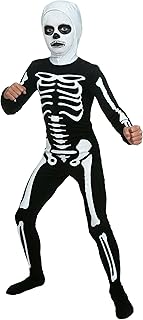 Kids Karate Skeleton Bodysuit, Spooky Bones Halloween Costume, Black and White Bony Jumpsuit
