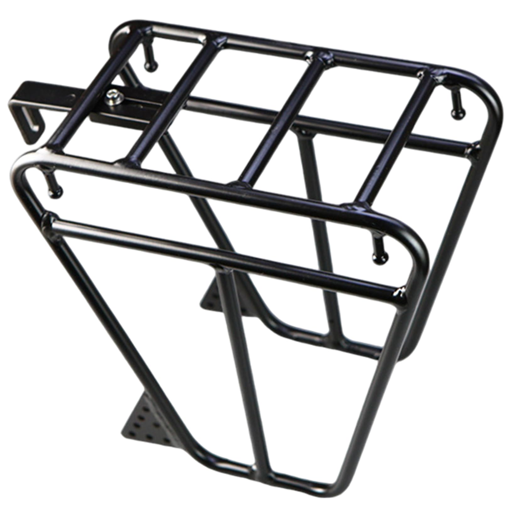 Front Bike Rack, Heavy Duty Aluminium Alloy Multipurpose Trapezoidal Design Bike Cargo Rack with Adjustable Connecting Rod for Cargo Luggage