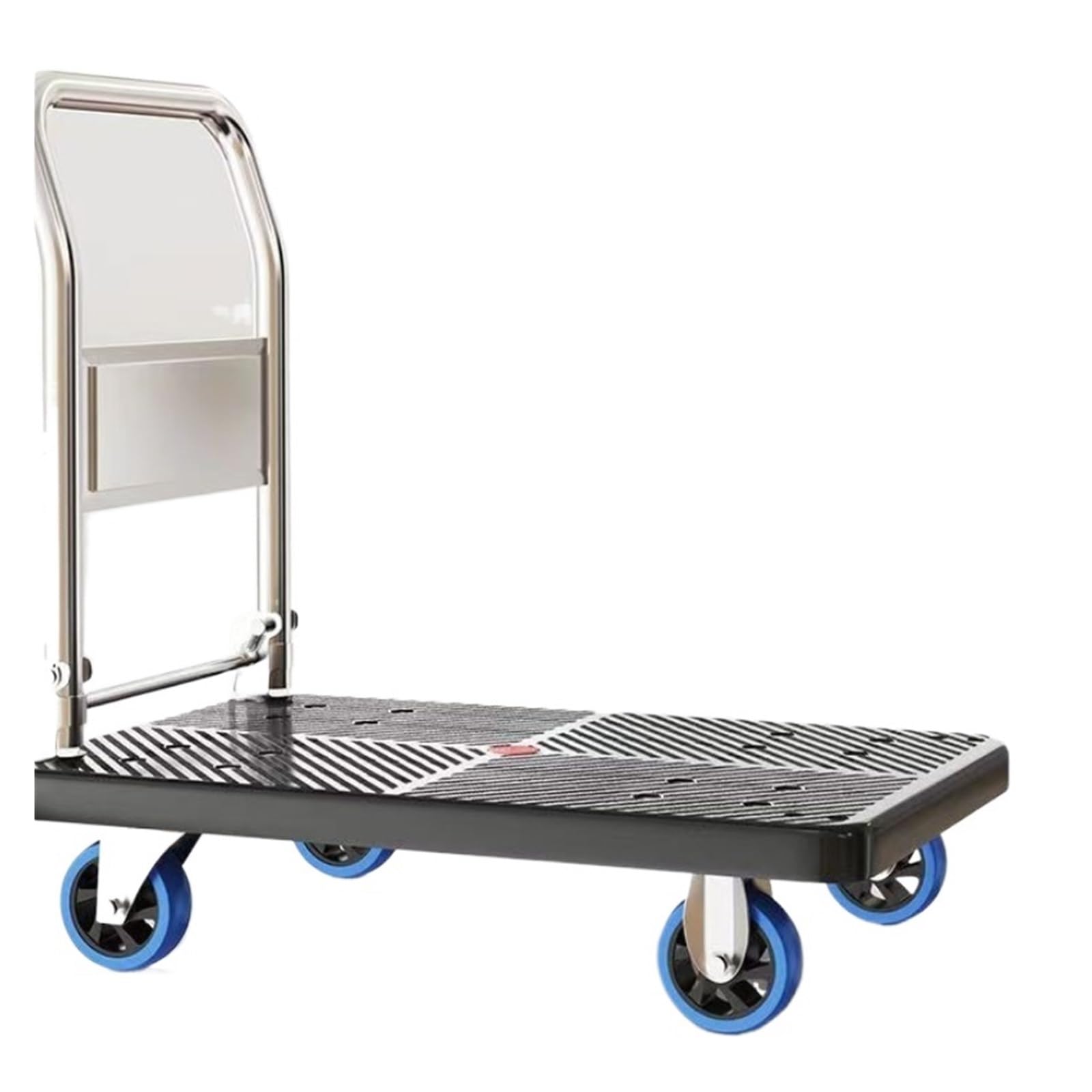 Compatibile con carretto pieghevole, carrello da carico di piccole dimensioni, rimorchio magazzino, shopping silenzioso portatile a quattro ruote, movimentazione(Blue medium size)