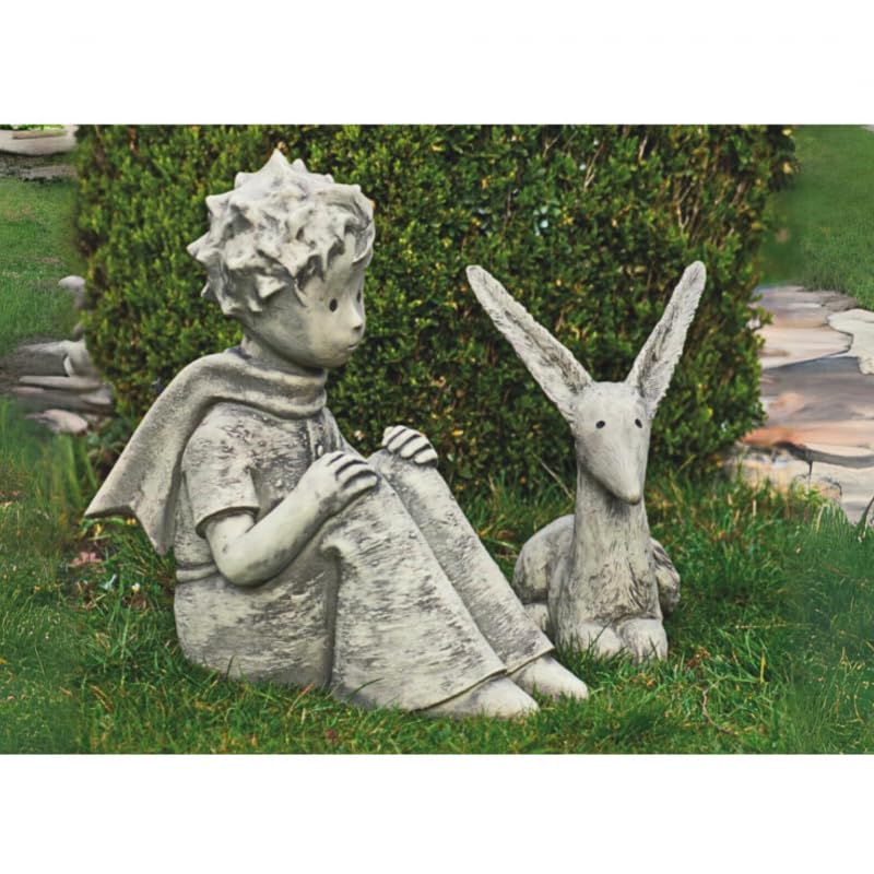 Statue de Le Renard attentif - Le Petit Prince - Gris Clair 37 cm