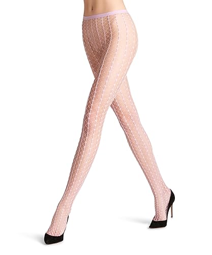 FALKE Damen Paradise Net Strumpfhose gemustert feines weiches nachhaltiges Material 1 Stück - S - Rosa Shell Pink 8045