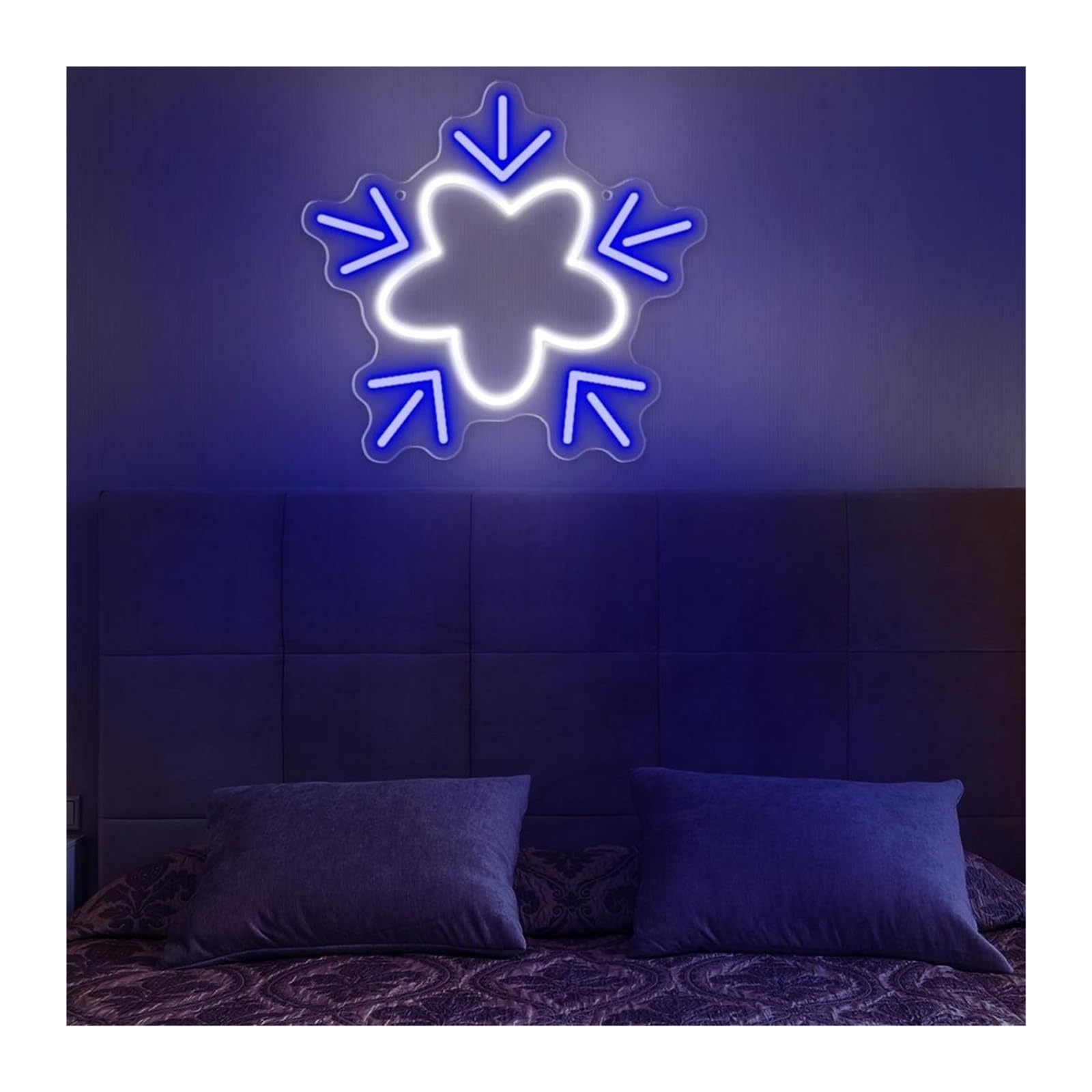 Wiszące neony artystyczne Śnieżynka Neon Light Do Dekoracji Ścian W Domu, Estetyka, Sypialnia, 30x28.3cm