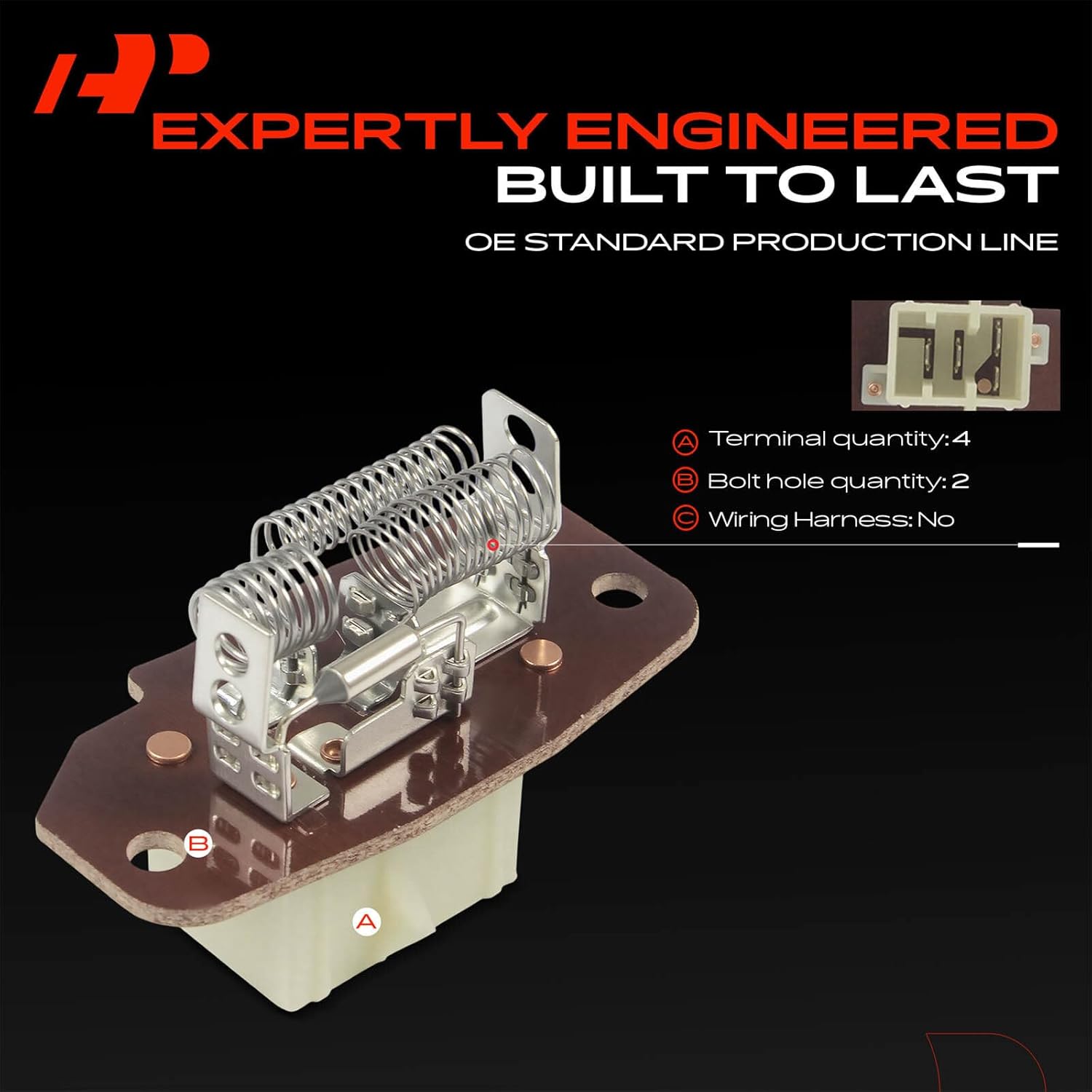 A-Premium Front HVAC Blower Motor Resistor Compatible with Ford E-150, E-250, F-250, F-250/350/450/550 Super Duty, E-150/250/350 Club Wagon/Econoline/Econoline Club Wagon, Excursion