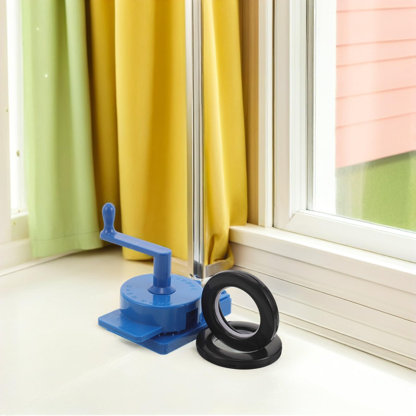 Gardinenringe Satz mit Lochstanzgerät 50 Schwarze Kunststoffringe für Fenster Dusche Bad
