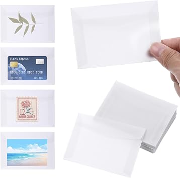 50 PCS Glassine Envelopes 3.942.75 Inch Translucent Vellum Envelopes for Stamps Glassine Bags Clear Envelopes Self Sealing Mini Coin Envelopes for Seeds Stamp Coin Collecting Lottery Ticket Card