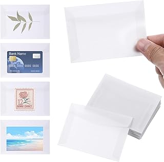 50 PCS Glassine Envelopes 3.94×2.75 Inch Translucent Vellum Envelopes for Stamps Glassine Bags Clear Envelopes Self Sealing Mini Coin Envelopes for Seeds Stamp Coin Collecting Lottery Ticket Card