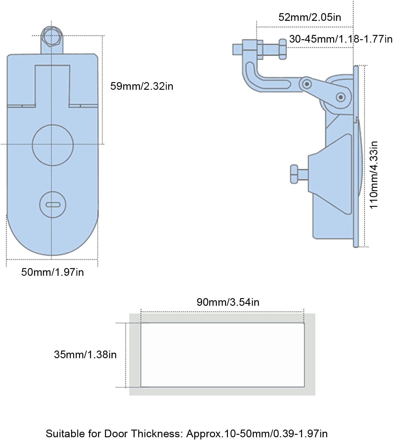 BORDSTRACT Compression Latch, Zinc Alloy Flush Mount Trigger Latch with 2‑Key, RV Compartment Lock, Sealed Large Lever Hand Operated Compression Latch, for RV, Camper Trailer Motorhome Caravan Boat