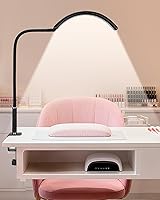 Vista 1 de Professional Half Moon LED Desk Light for Nail Techs & Artists – Flexible Gooseneck Lamp with Clamp, 3 Color Modes & 5 Brightness Levels for