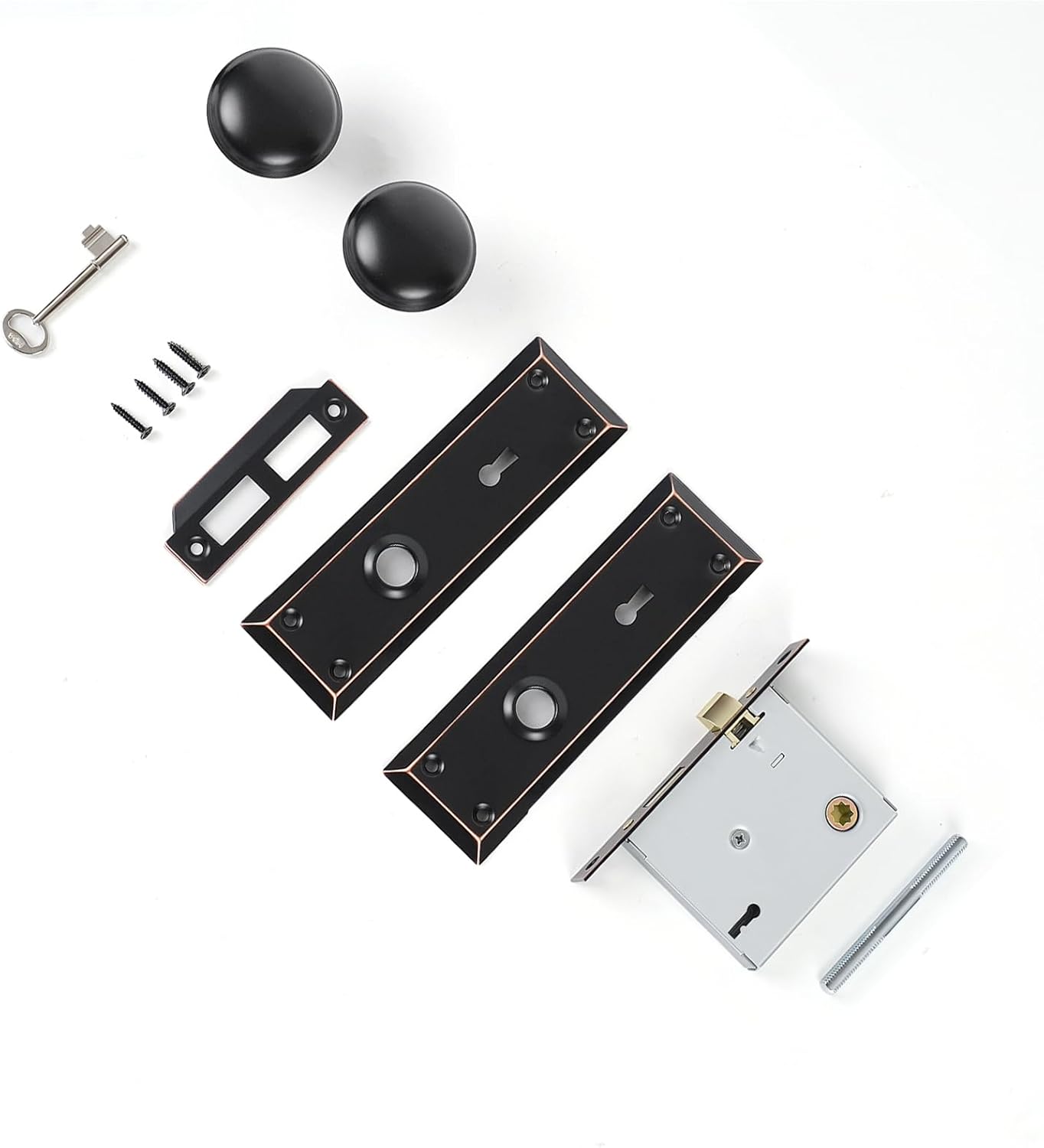 Mortise Lock for Replacement Antique Door Knob Sets, Fits 1-3/8 in.-1-3/4 in. Interior Doors, Oil Rubbed Bronze, 1 Pack