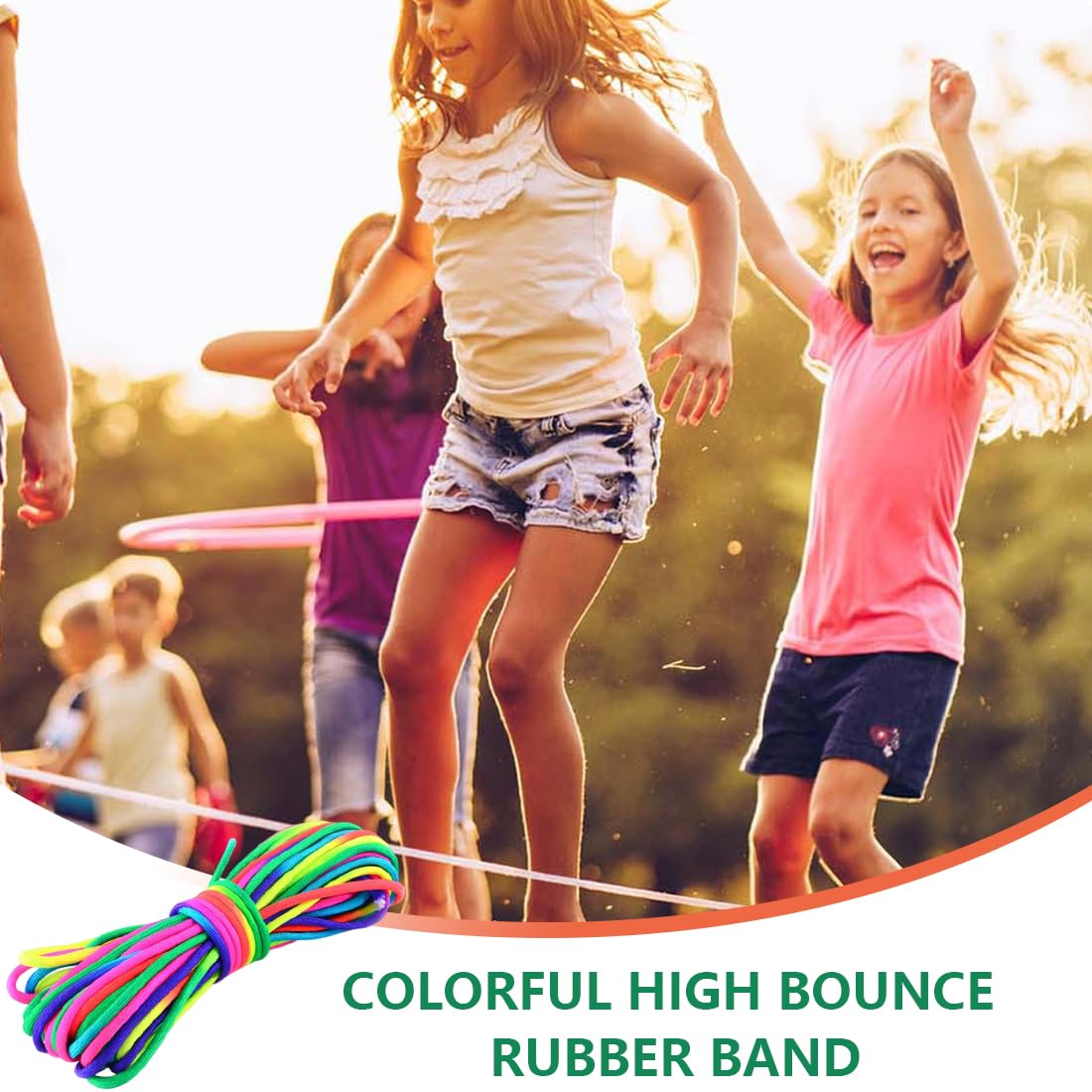 Elastico arcobaleno 5 m gioco di salto bambini interno esterno regalo