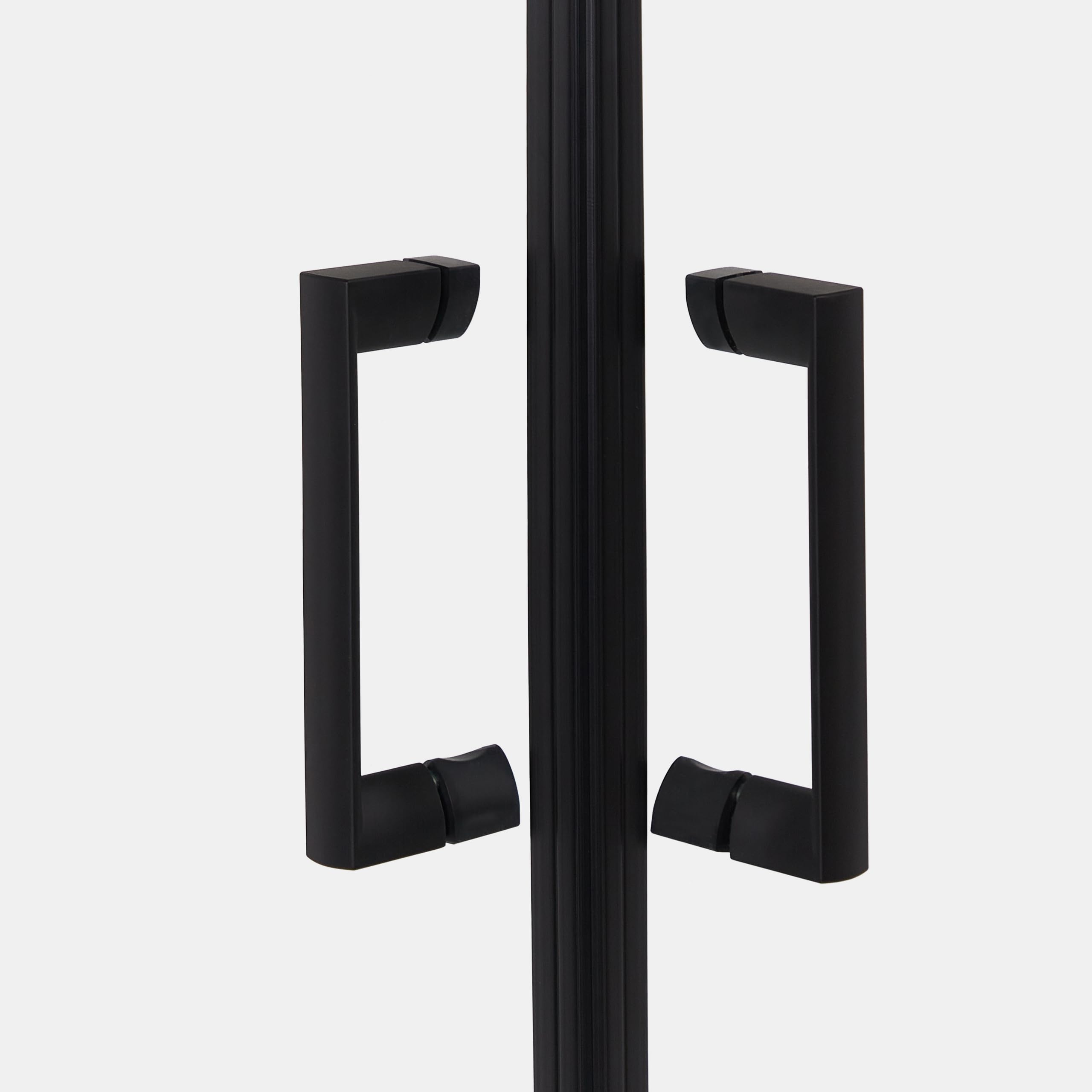 Cabina de ducha vidrio templado puerta doble corredera negro 80 x 80 x 185 cm Tela