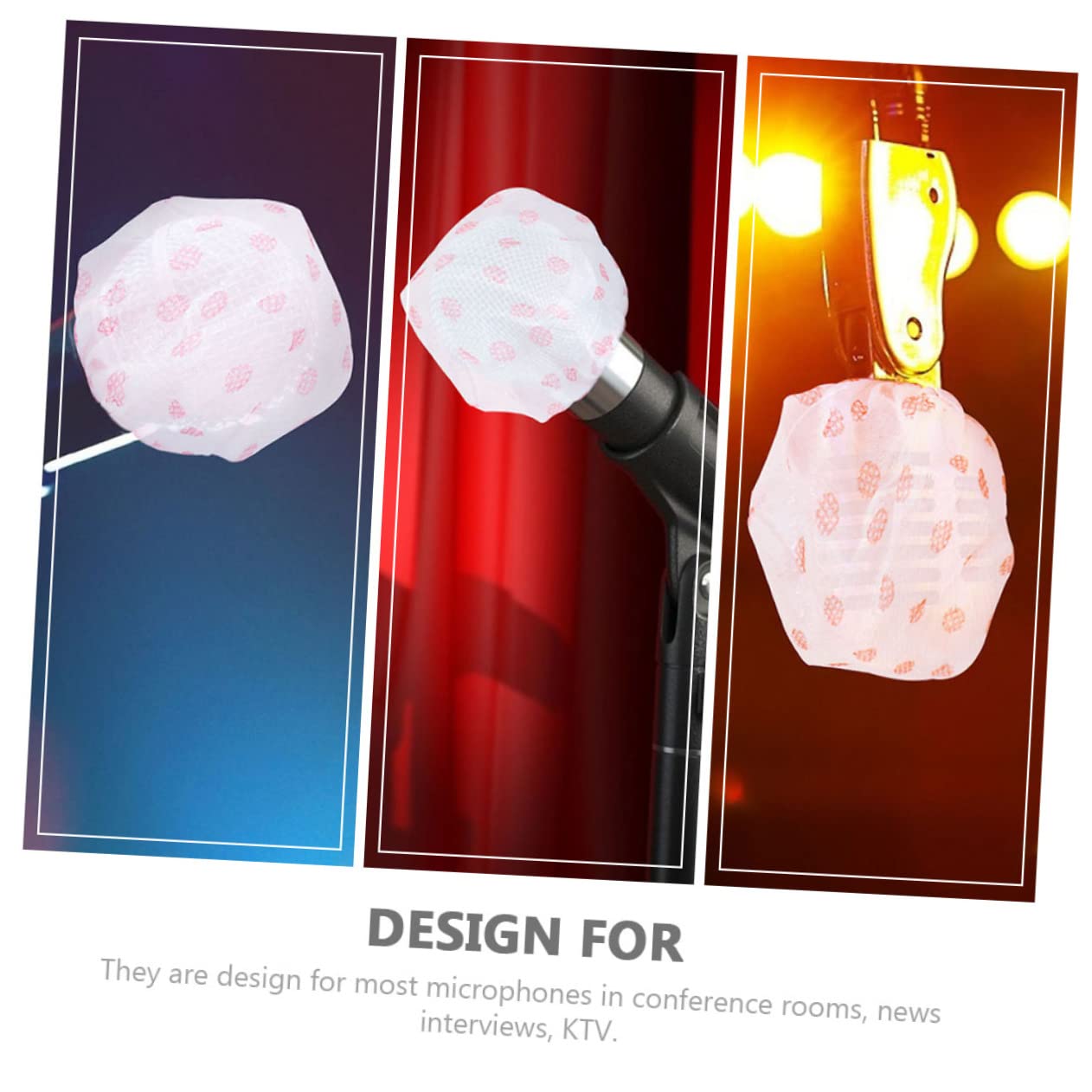 BESTonZON 100Pcs Non Woven Thin Microphone Covers for Ktv Breathable Durable Mic Covers Spray Easy to Install Suitable for Various Microphone Enhance Performance