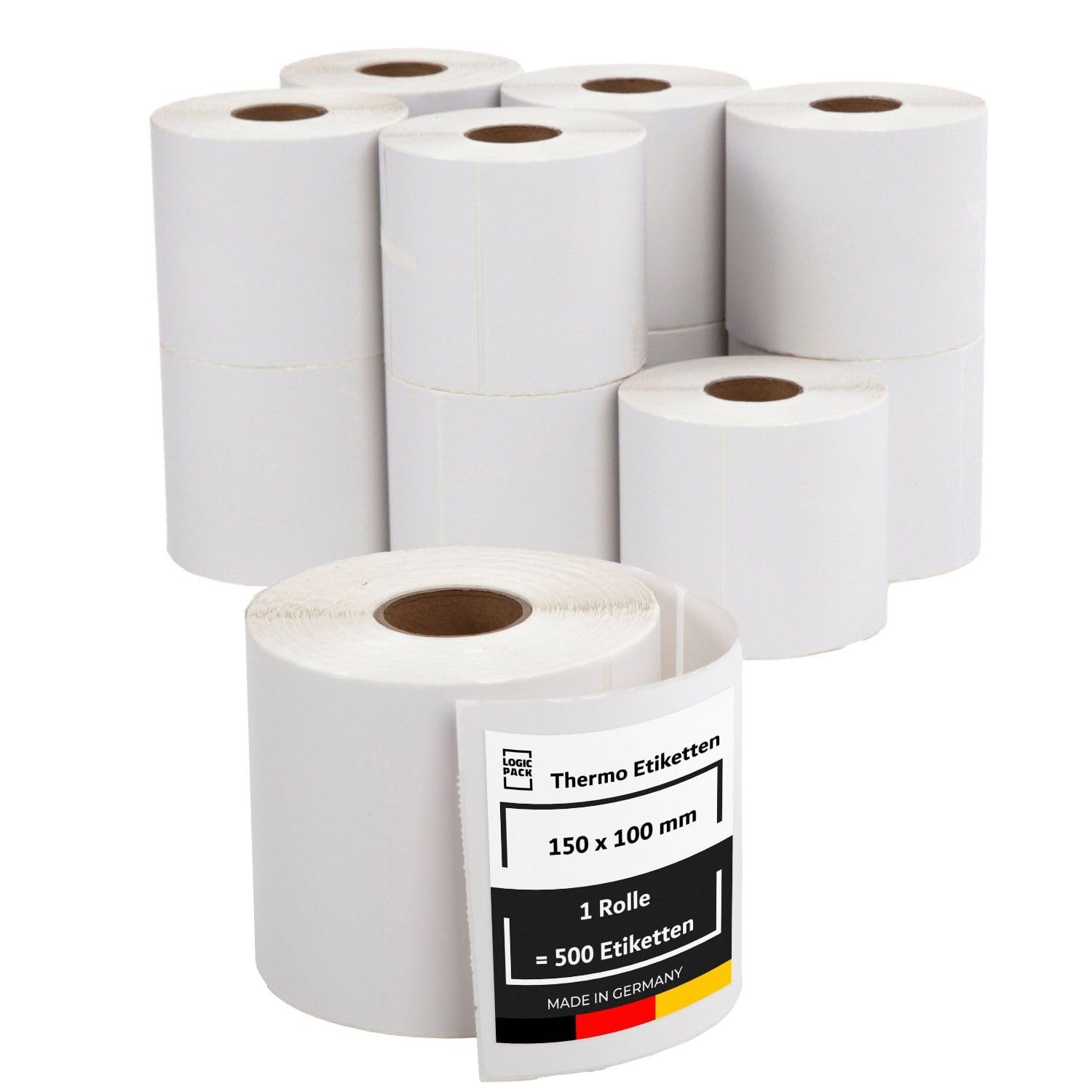KTRIO Thermoetiketten 4x6″ (100x150mm) – 500 BPA-freie Versandlabels – Kompatibel Mit DHL, UPS, DPD & Allen Gängigen Druckern