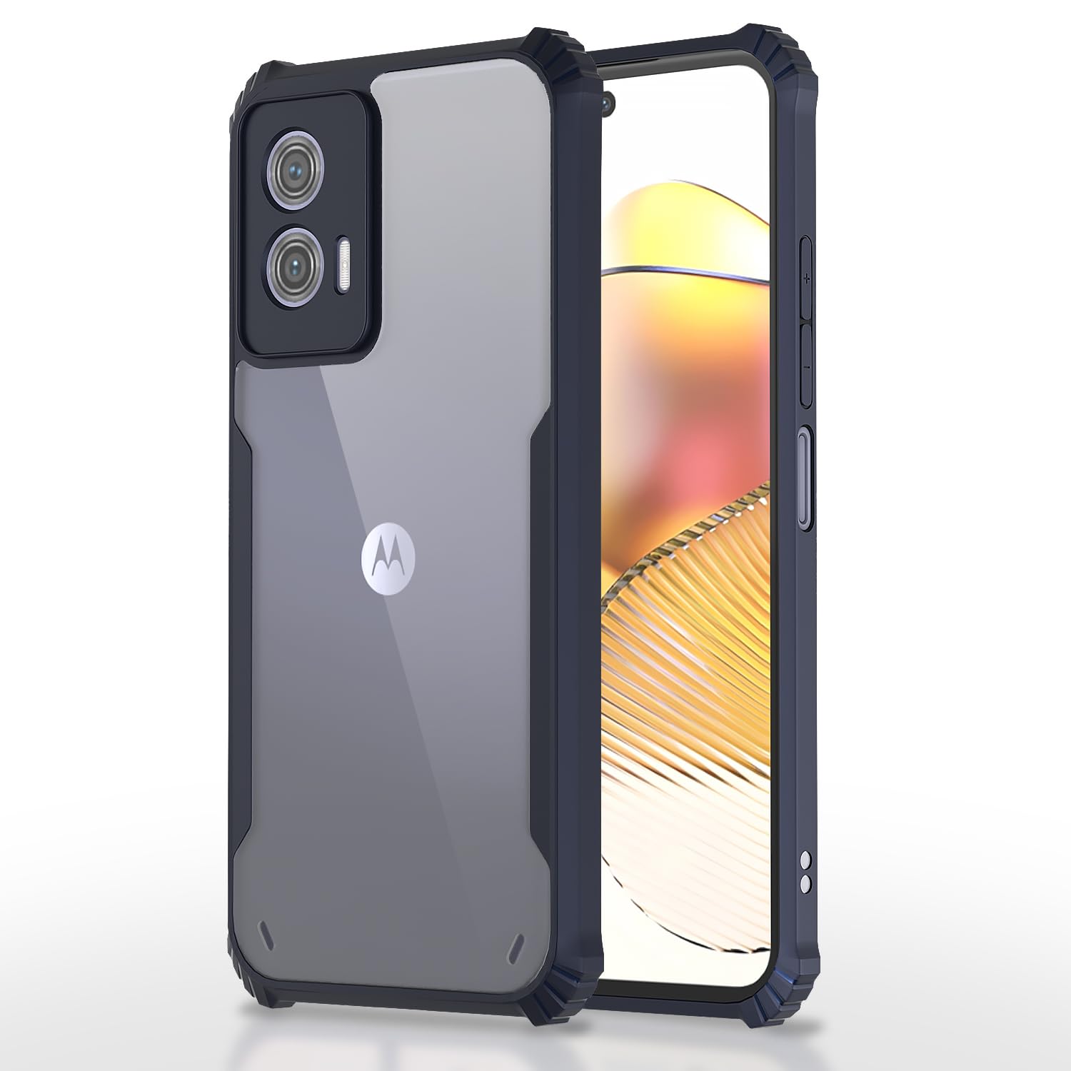 Pikkme Motorola Moto G73 5G Back Cover | Crystal Clear Transparent Back | Ultra Hybrid | Full Camera Protection | Raised Edge | Bumper Back Case (Blue)-image-32