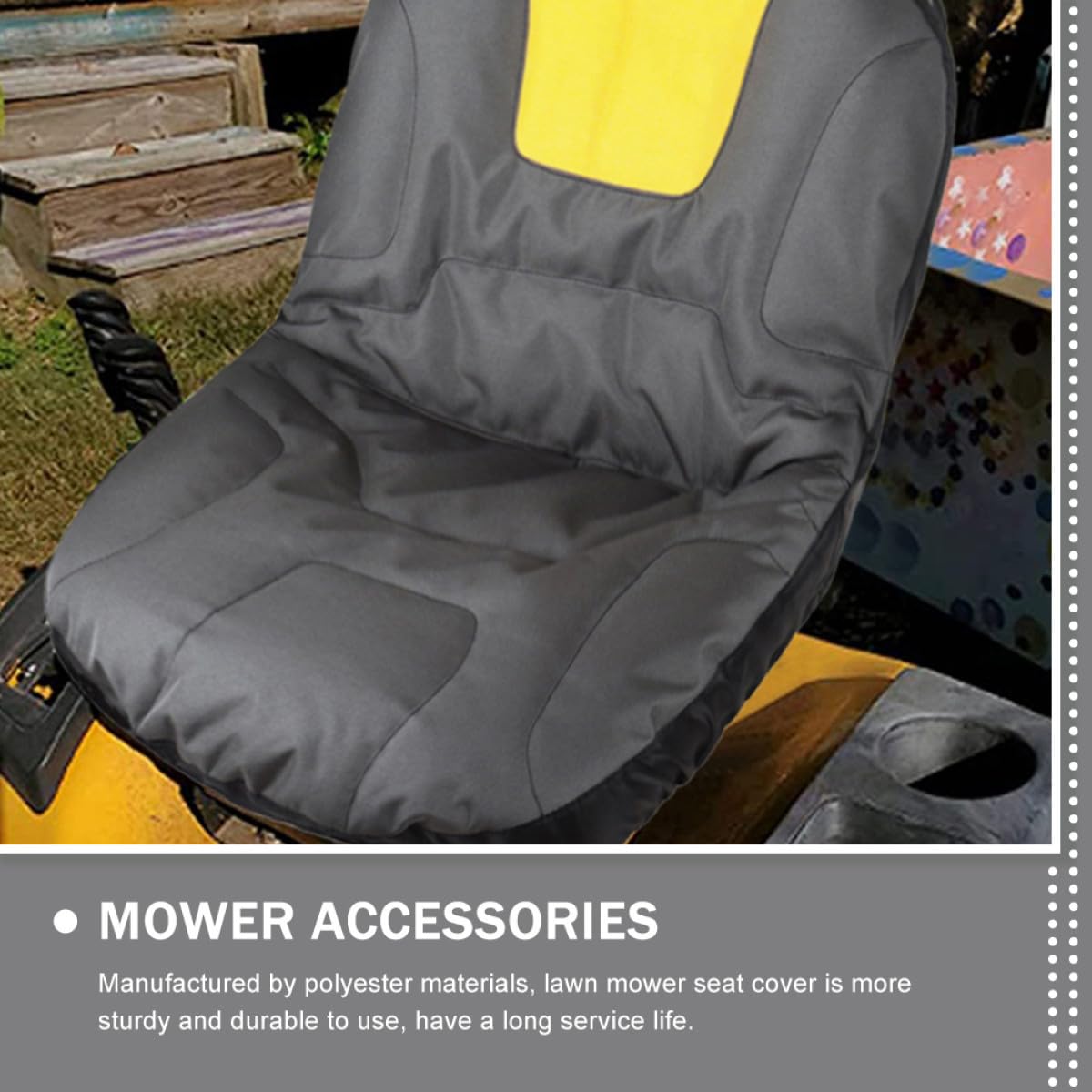 Uonlytech Funda de Asiento para Cortacésped y Tractor de Poliéster Resistente, Protector de Asiento y Antidesgaste Bolsa de Almacenamiento para Uso en Jardín y Agricultura