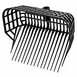 Kerbl Fourche à fumier sans manche (fourche à fumier à grande capacité, 17 dents, plastique incassable, fourche à copeaux noire, dimensions 38x30 cm) 326056