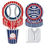 Baseball Party Supplies,Baseball Birthday Decorations Set Includes Disposable Dinner Plates,Dessert Plates,Cups,Napkins, Straw,Serves 16 Guests, 113PCS…