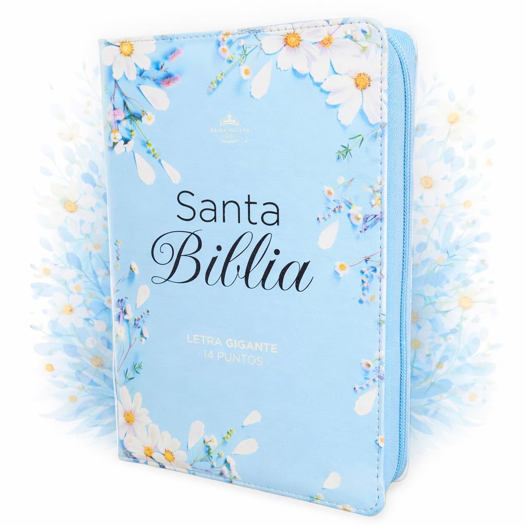 Biblia para Mujer Reina Valera 1960 Letra Gigante Manual 14 puntos con Cierre margaritas con indice      Imitation Leather – January 24, 2026