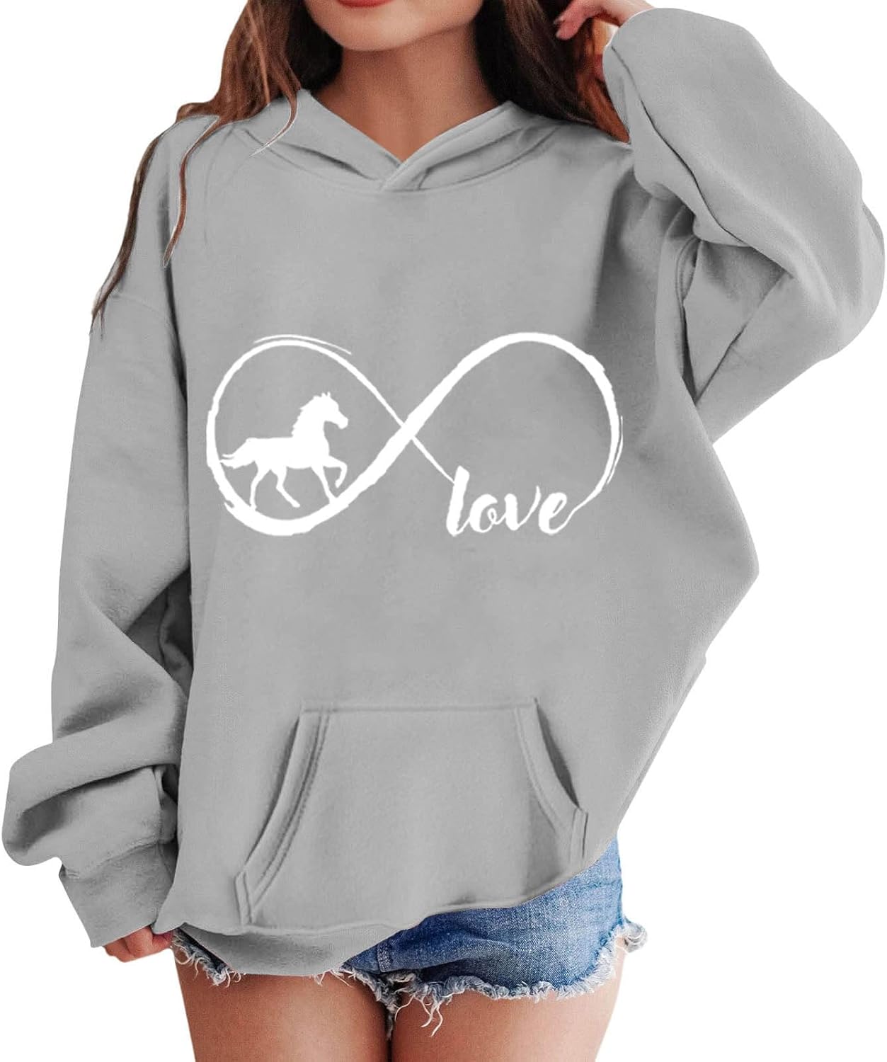 Oversized Hoodies for Teen Girls Graphic Print Kids Athletic Hoodie