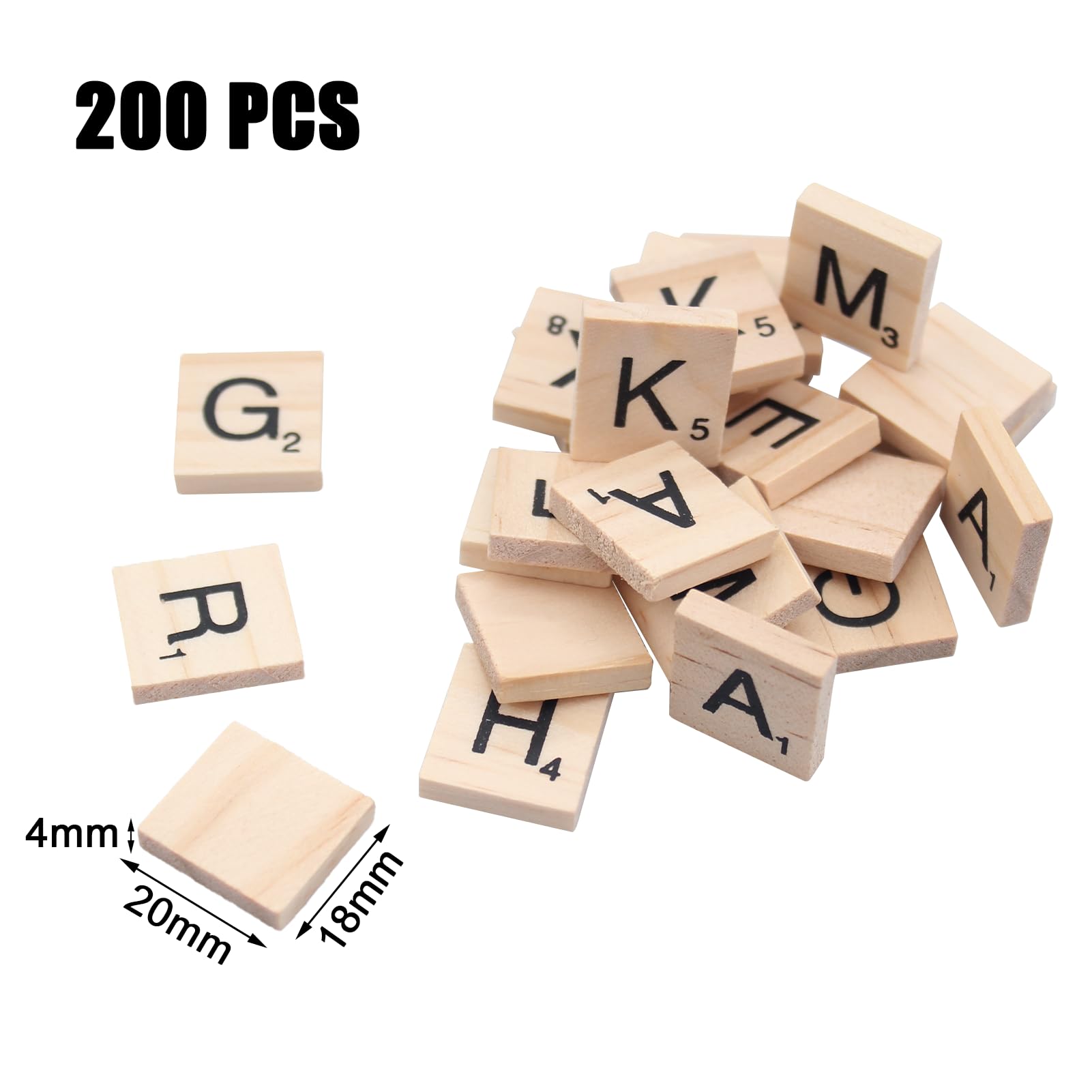 500 Lettres En Bois Scrabble Style - Tuiles Alphabet A à Z Pour Jeux Éducatifs, Déco DIY (20x18x5 Mm) - 14