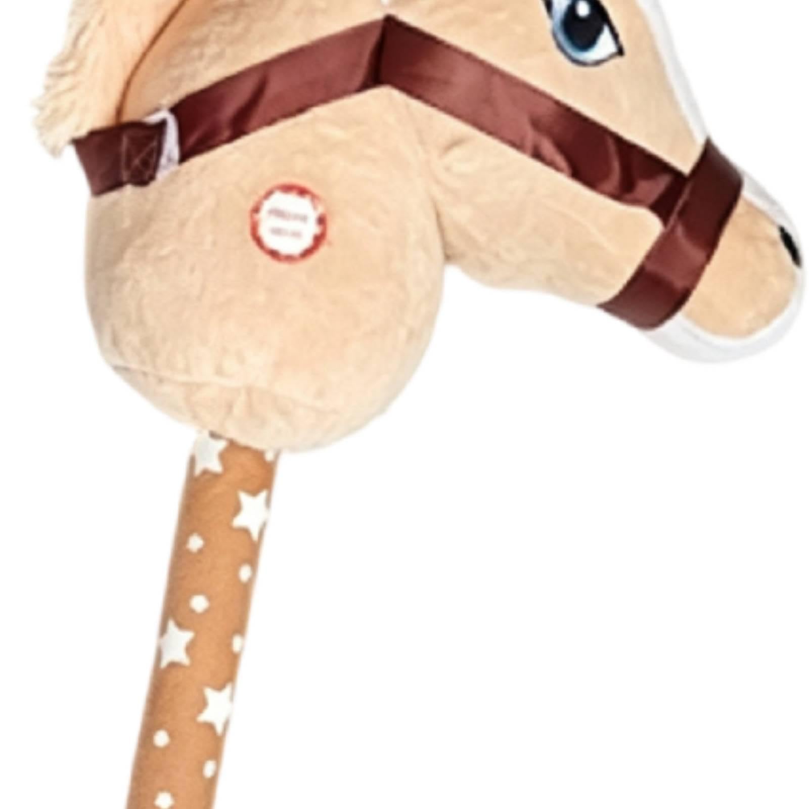 Cavallo di Peluche Interattivo con Bastoncino - Suoni Divertenti Inclusi, Light Brown a